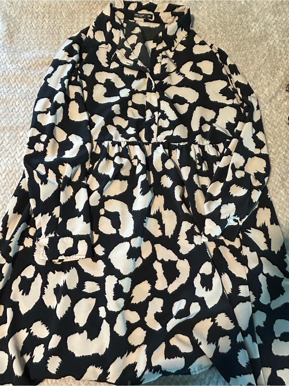 SHEIN Black and White Animal Print Dress